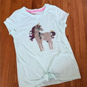💕3 for $15💕Cat & Jack Light Blue Unicorn Sequin Tee